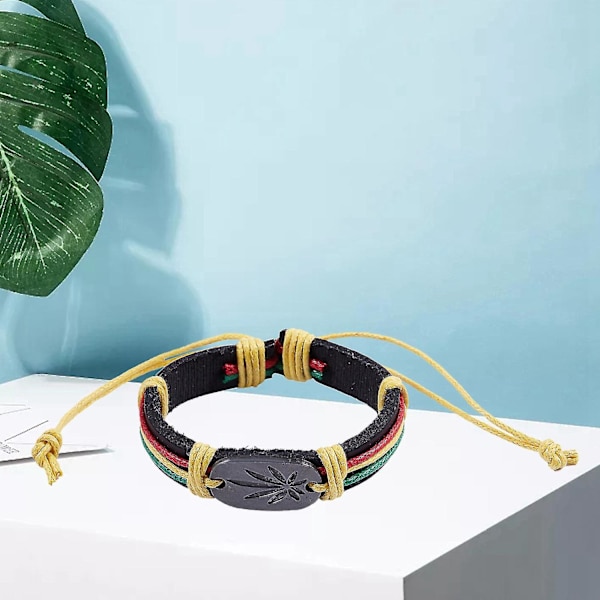 Rasta Jamaica Reggae Læderarmbånd Yellow