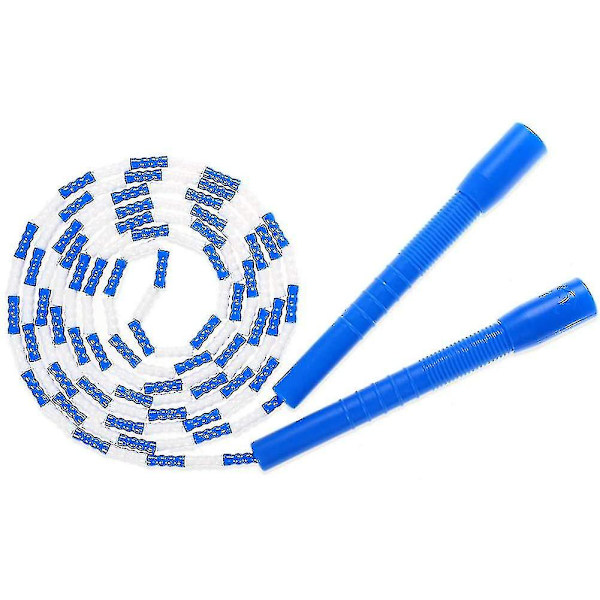 Hoppetau - Mykt perlet segment hopptau - Justerbart flokefritt fancy tau for trening Blue