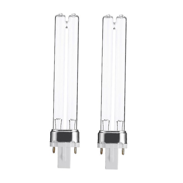 2 stk. 9W G23 Base Akvarium Fisketank UV Sterilisator Renser Lamper Bakteriedræbende Ultraviolette Erstatningspærer -ES