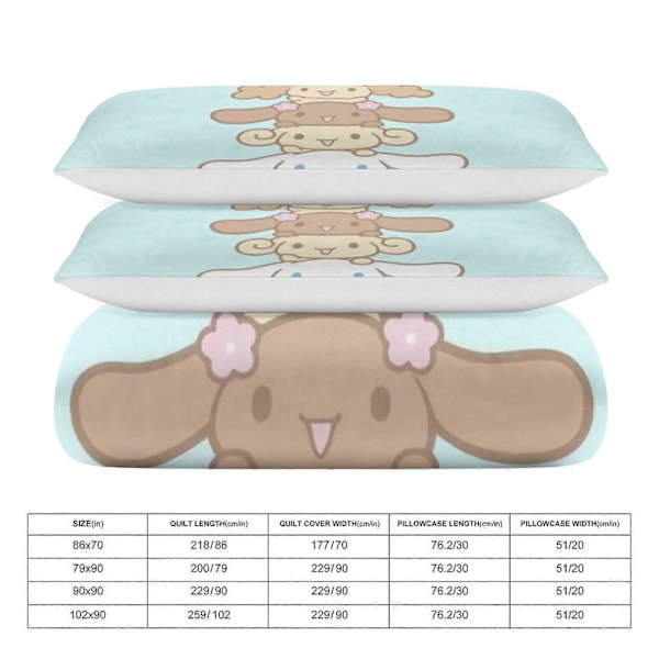 v1200 Sanrio Quilt Set Tjockt Mjukt 3-delars Sängklädesset Året Runt Täcke med 2 Örngott för Vuxna Kvinnor Flickor Tonåringar Hem Rum Inredning io1200 135x200cm 53x78in