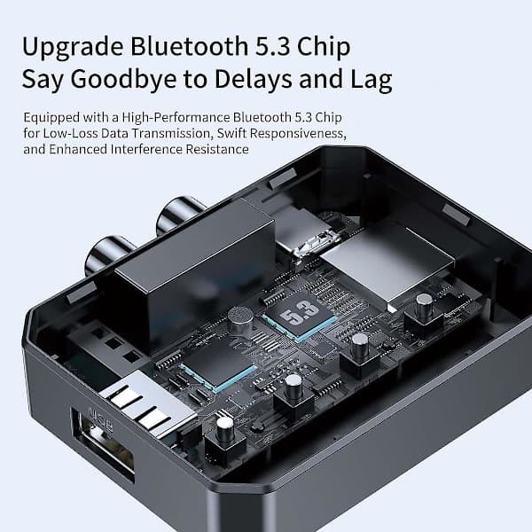 NFC Bluetooth-modtager, Bluetooth 5.3 Aux-adapter til bil, trådløs lydmodtager til hjemmestereo/