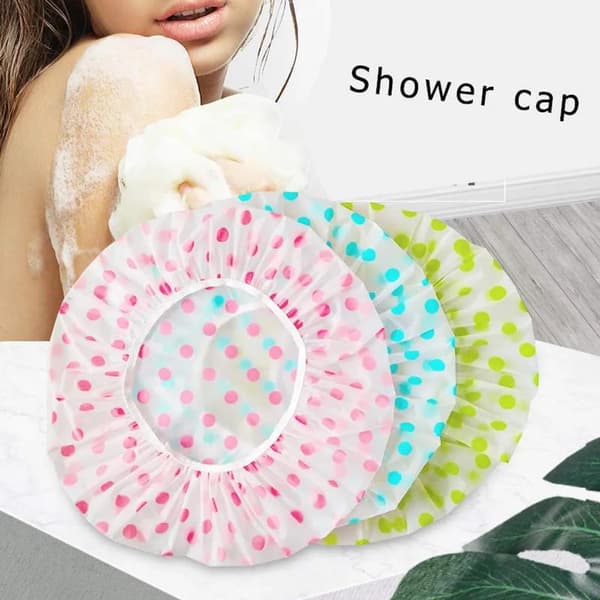 Badehætte, 3-pak vandtæt badehætte, elastisk badehætte, plasthårhætte, genanvendelig hårhætte til kvinder, brusebad, spa, salon, bad