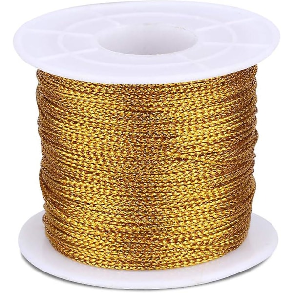 Gold String Twine: 100m Non-elastic Metallic Cord