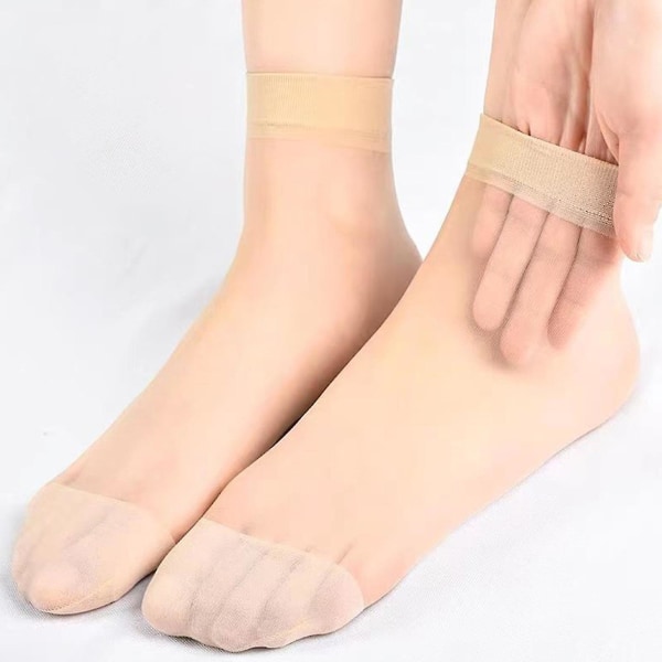 Tourmaline Ionic Body Shaping Stretch Socks, tourmaline Socks, sommarstrumpor för kvinnor, sommarstrumpor Beige 10pairs