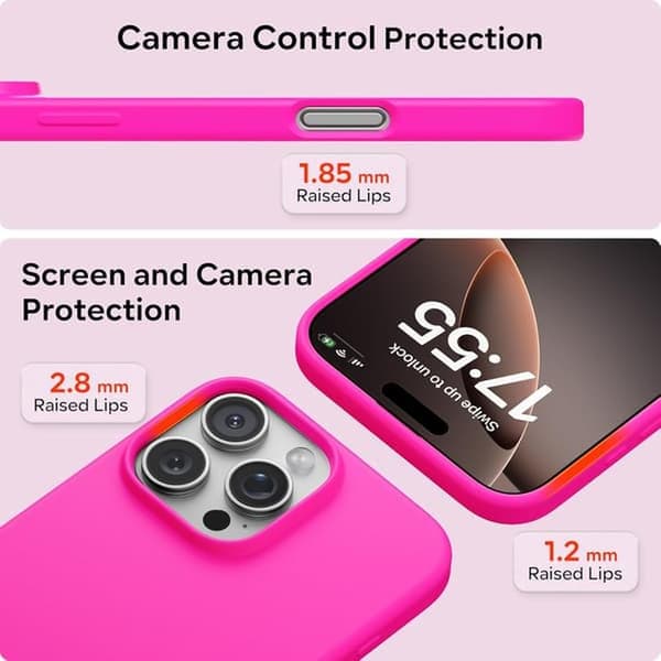 Flydende silikonecover til iPhone 17 Pro Max, Stødsikkert blødt telefoncover, Fuld beskyttelse, Sort Black iPhone 17 Pro Max
