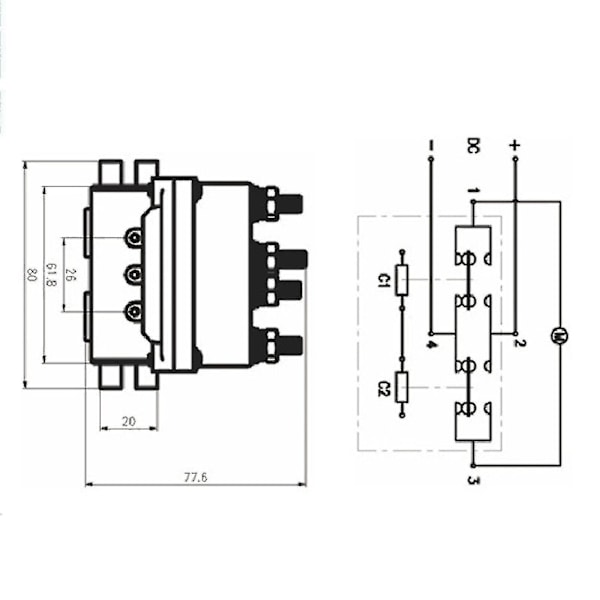 12v 250a vinsj fjernkontroll kontaktor vinsj kontroll solenoid relé tvilling trådløs fjernkontrollsett bil motorsykkel offroadere tilbehør