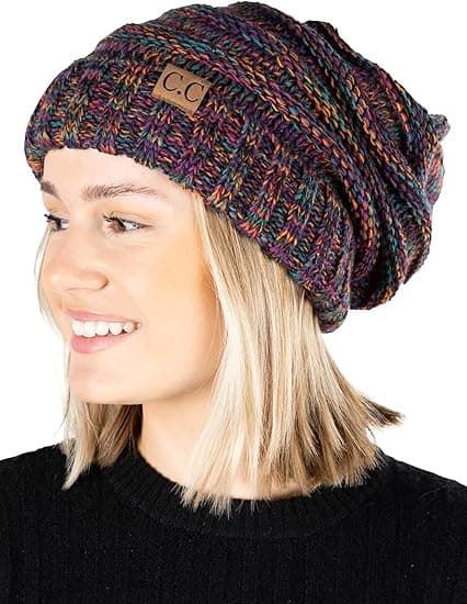 Trendy Varm Oversized Chunky Blød Kabelstrikket Slouchy Hue