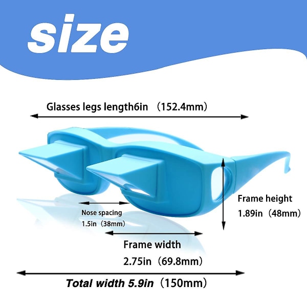 2 st prisma glasögon för läsning i sängen läsning prisma glasögon, lätt vikt lateral lat