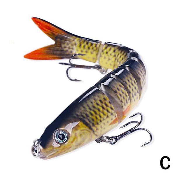 Fiskedrag 8-segment fisk abborre mört simbete dragkrok bete crankbete Yellow