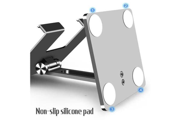 Sammenfoldeligt aluminiumsbordstativ til tablet og telefon