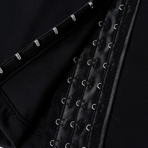 Män bantande body shaper korsett tank top tre-bröstad kompressionsväst shapewear undertröjor Black M