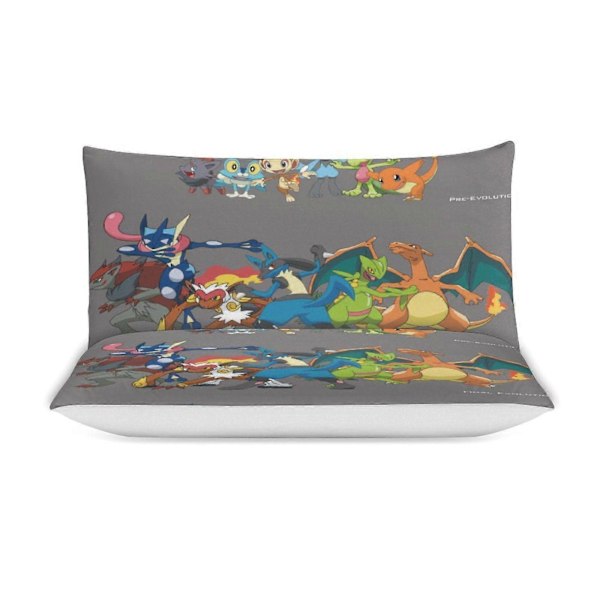 v324 Pokémon 3-delat Sängklädesset 1 Påslakan + 2 Örngott För Barn Pojkar Flickor Vuxen Tecknad Varm Söt Mode Semester Present Gåva hn324 240x260cm 94x102in
