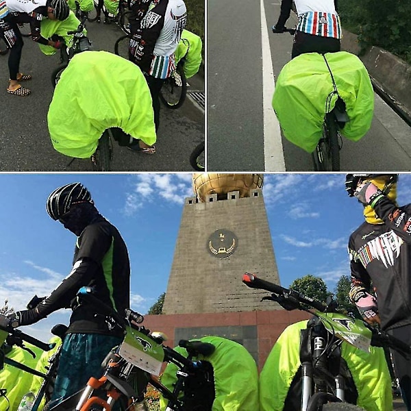 Cykelregnbetræk, cykelbagagebærer bagpå, sammenklappeligt vandtæt cykelregnbetræk og dobbelt bagagebærerregnbetræk, beskyt dine tasker mod regn1stkgr