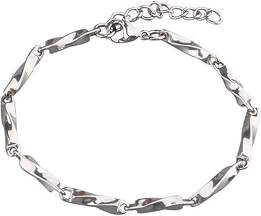 Armbånd i rustfritt stål for menn, cubansk lenkearmbånd, sølvarmbånd, solid armbånd i rustfritt stål