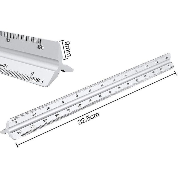 Kolmioviivain asteikko pienennys kolmio 1:100 1:200 1:250 1:300 1:400 1:500 Arkkitehdeille mittaajille piirtäjille suunnittelijoille opiskelijoille Hy