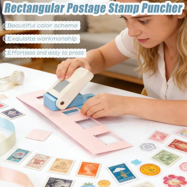 Rectangular Lever Punch, 1x0.8 Inch Stamp Punch for Paper Crafts, Scrapbooking, DIY Card Making, Art