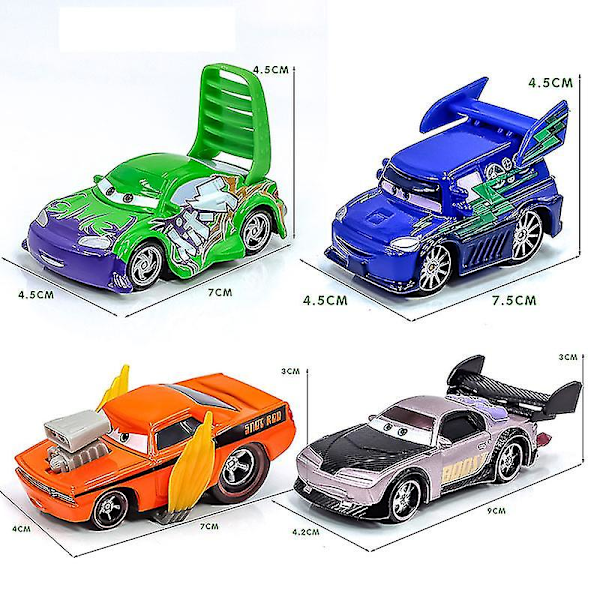 Autot Slug Dj Wingo Boost Drag Racing Party Sheriff Lightning Mcqueen Poliisi Seos Metallivalu Diecast Autolelu Lapsille