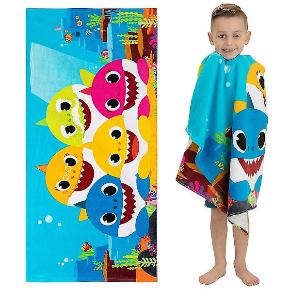 Lasten piirretty rantapyyhkeet uimapyyhkeet jooga-pyyhe lahja Shark 60*120cm