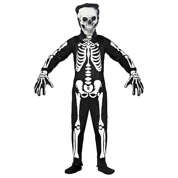Halloween Barnekostyme Skjelett 3D Trykt Glow In The Dark Hodeskalle Skjelett Skummelt Cosplay Kostyme For 4-12 År Gutter Jenter