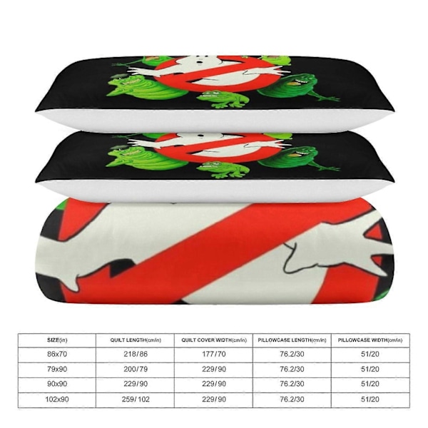 x325 Ghostbusters Påslakan Mikrofiber Sängkläder Set 3D-tryckt Lättviktigt 3-delat Täcke Set, 1 Påslakan och 2 Örngott för Barn Pojke 240x260cm 94x102in