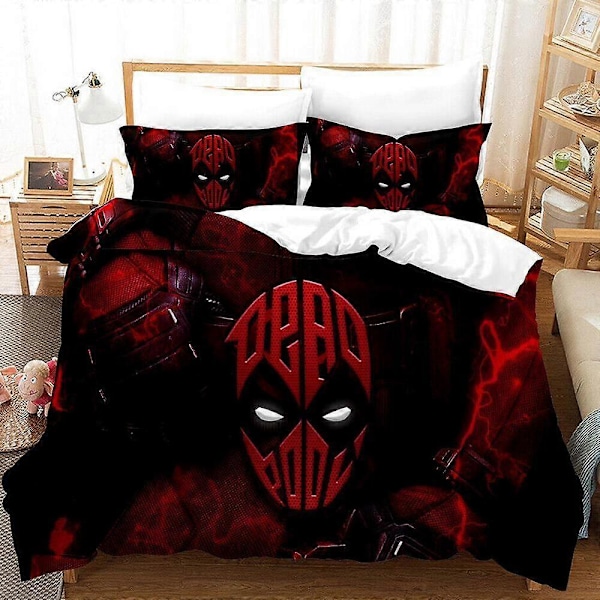 v3809 Sängkläder Deadpool Fans Julklapp Påslakanset Sovrumsinredning Sängkläder IU3809 135x200cm 53x78in