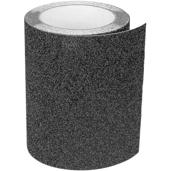 Halkskyddstejp för trappor, friktion, slipande för säkerhet, stege, inomhus, utomhus, hög dragkraft, 15 cm x 5 m, svart