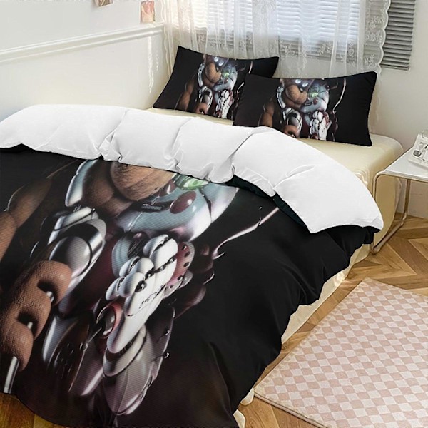 v1316 Five Nightat Freddy Dynesett Tykkere Myk 3 Deler Sengetøy Sett Helårs Dynetrekk med 2 Putetrekk for Voksne Kvinner Jenter Tenåringer Hjemmerom 135x200cm 53x78in