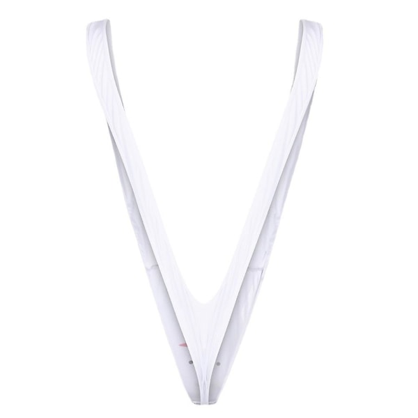 Jul Herr Novelty Sexy V-formad Snögubbe Ren Mankini Trosor String Suspender En Del Underkläder White Snowman
