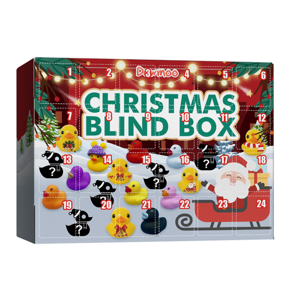 24 Grids Christmas Countdown Kalender Blind Box Leksak Creative Float Pipande ljud Anka för hemfest dekoration