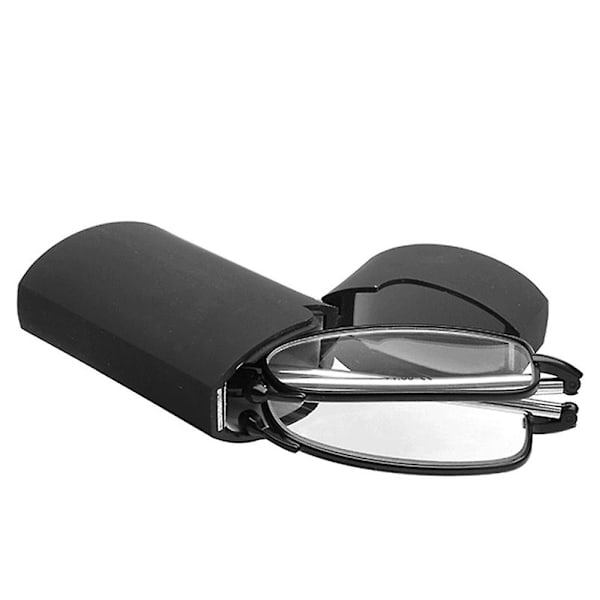 Bærbare, sammenklappelige læsebriller i moderigtigt design med rotation +1,5 +2,0 +2,5 +3,0 Black 250 degrees
