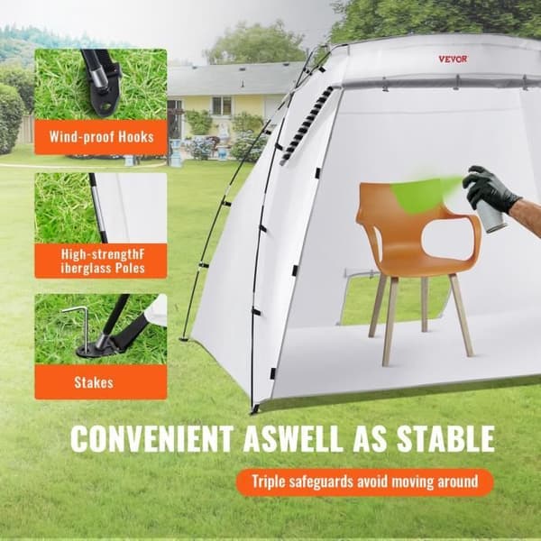 VEVOR Bærbart Malingsly Malingstelt 228x158x158cm DIY-bod