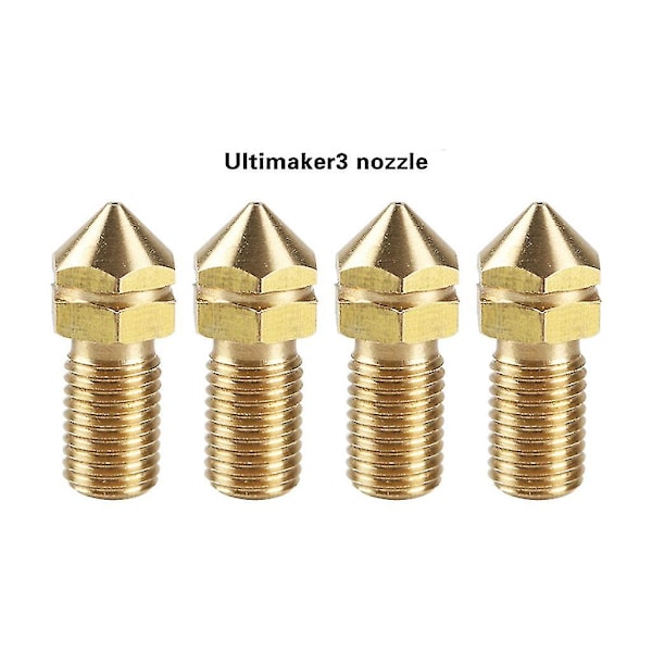 Ultimaker 3 3d-skrivarmässingsmunstycke ersättning 0,4 mm för Ultimaker 3 Um3 4 st