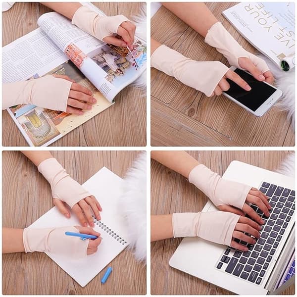 4 par sommer solcreme handsker fingerløse handsker UV-beskyttelse fingerløse handsker bomuld håndledslange handsker solcreme handsker grå sort