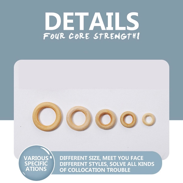 20mm ~ 100mm Diy-tillbehör Loggringar Träring Handväsklås C