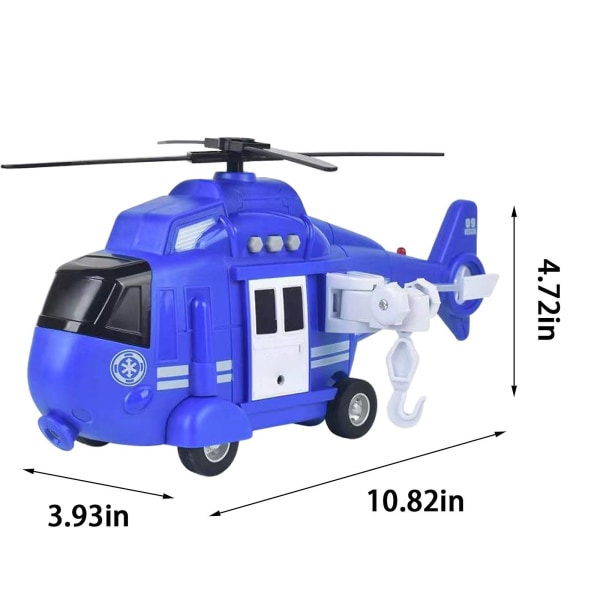 Barnens stora helikopterleksak tröghetshelikoptermodell belysningsmusikprojektion simuleringsflygplansmodell Blue