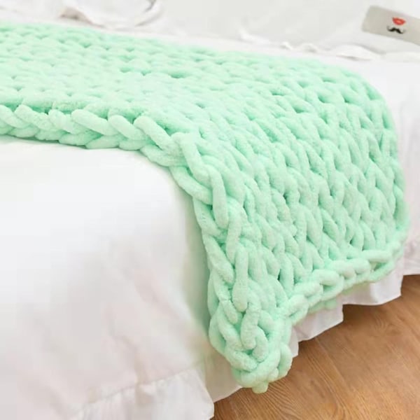 Tjockt Ullgarn 250g × 2, Stickgarn Grovt Garn Flerfärgat Garn, för Garnprojekt Aquatic green