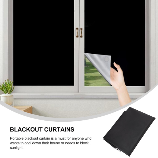 Blackout-gardin selvklebende blackout-gardin bærbar blackout-gardin for soverom Black 150X100cm