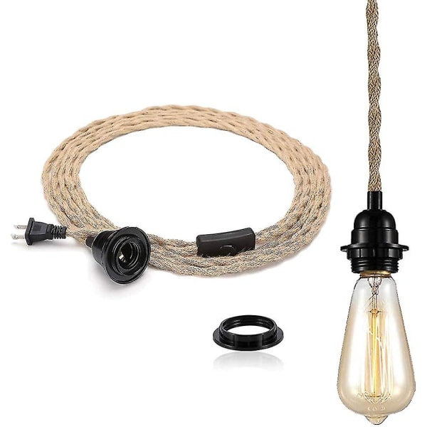 Diy 15ft Industrial Vintage Ceiling Pendant Light Cord Hanging Light Kit With-yky