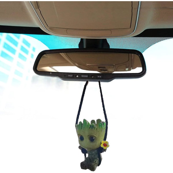 Bilhængende tilbehør,gynge Smilende lille træmand,bilspejl hængende