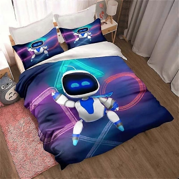 f1033 Sängkläder ASTRO BOT Sött Tecknat Sängset Påslakanset Enkel Dubbelsäng King Size Sängset Vuxna Barn Sovrum Påslakan Örngott Säng S 200x200cm 78x78in