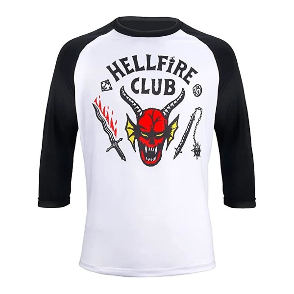 Stranger Things 4 Hellfire Club Vuxna 3/4 Raglan långärmad T-shirt Toppar Cosplay kostym M