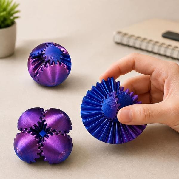 Kugelkula 3D-printed cube toy, rotating ball cube desk gyroscope, unique and fun birthday gift, cool 3D printed things