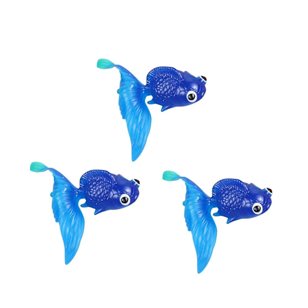 Feriepynt 3 stk. Flydende Simulering Guld fisk 6,5 cm Gennemskinnelig Blød Tpr Flydende Havdyr Q Multicolor A