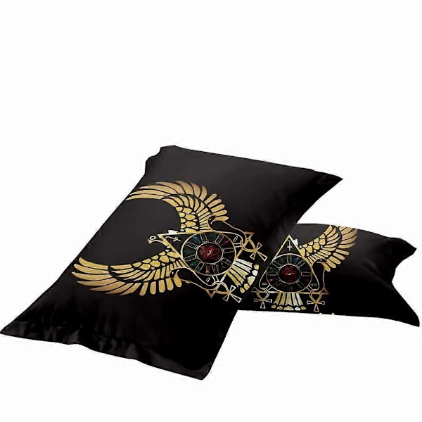 v4715 Sängkläder Forntida Egyptisk Örn Pojkar Män Sängkläder Svart Horus Öga Påslakanset Sängkläder IU4715 240x260cm 94x102in