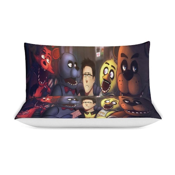 v1308 Five Nightat Freddy Täcke Set Tjockt Mjukt 3-delars Sängklädesset Året Runt Täcke med 2 Örngott för Vuxna Kvinnor Flickor Tonåringar Hemrum 135x200cm 53x78in