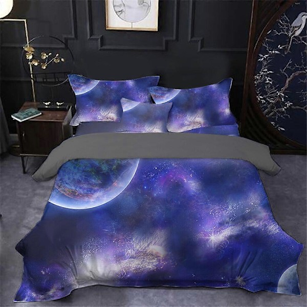 v4862 Sängkläder Stjärnklar Himmel Planet Påslakan Örngott Set Gåva Sängkläder IU4862 135x200cm 53x78in