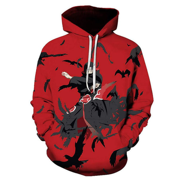 Naruto Uchiha Itachi 3D-tryckt huvtröja unisex anime huvtröja pullover toppar presenter L