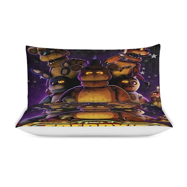 x284 Five Nights at Freddy's FNAF Dynetrekk Mikrofiber Sengetøy Sett 3D Trykt Lettvekt 3-delt Dynesett, 1 Dynetrekk og 2 Puter 200x200cm 78x78in