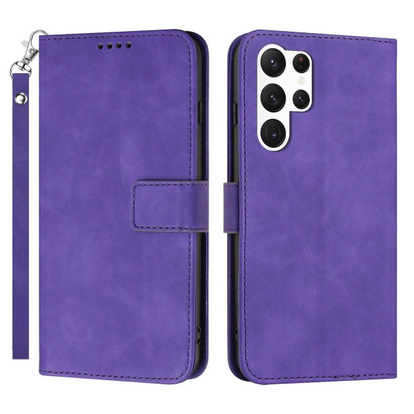 Til Samsung Galaxy S23 Ultra Slim Fit Telefon Etui Magnetisk Lås Stativ Mobiltelefon Flip Wallet Cover Purple Samsung Galaxy S23 Ultra