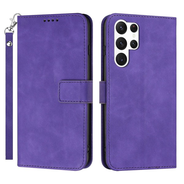 Til Samsung Galaxy S23 Ultra Slim Fit Telefon Etui Magnetisk Lås Stativ Mobiltelefon Flip Wallet Cover Purple Samsung Galaxy S23 Ultra